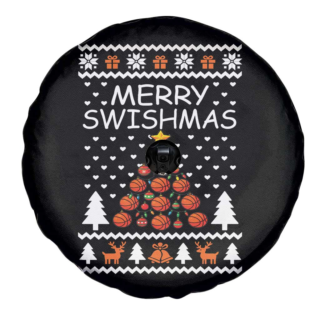 Basketball Merry Swishmas Spare Tire Cover Christmas Tree Sports - Wonder Print Shop