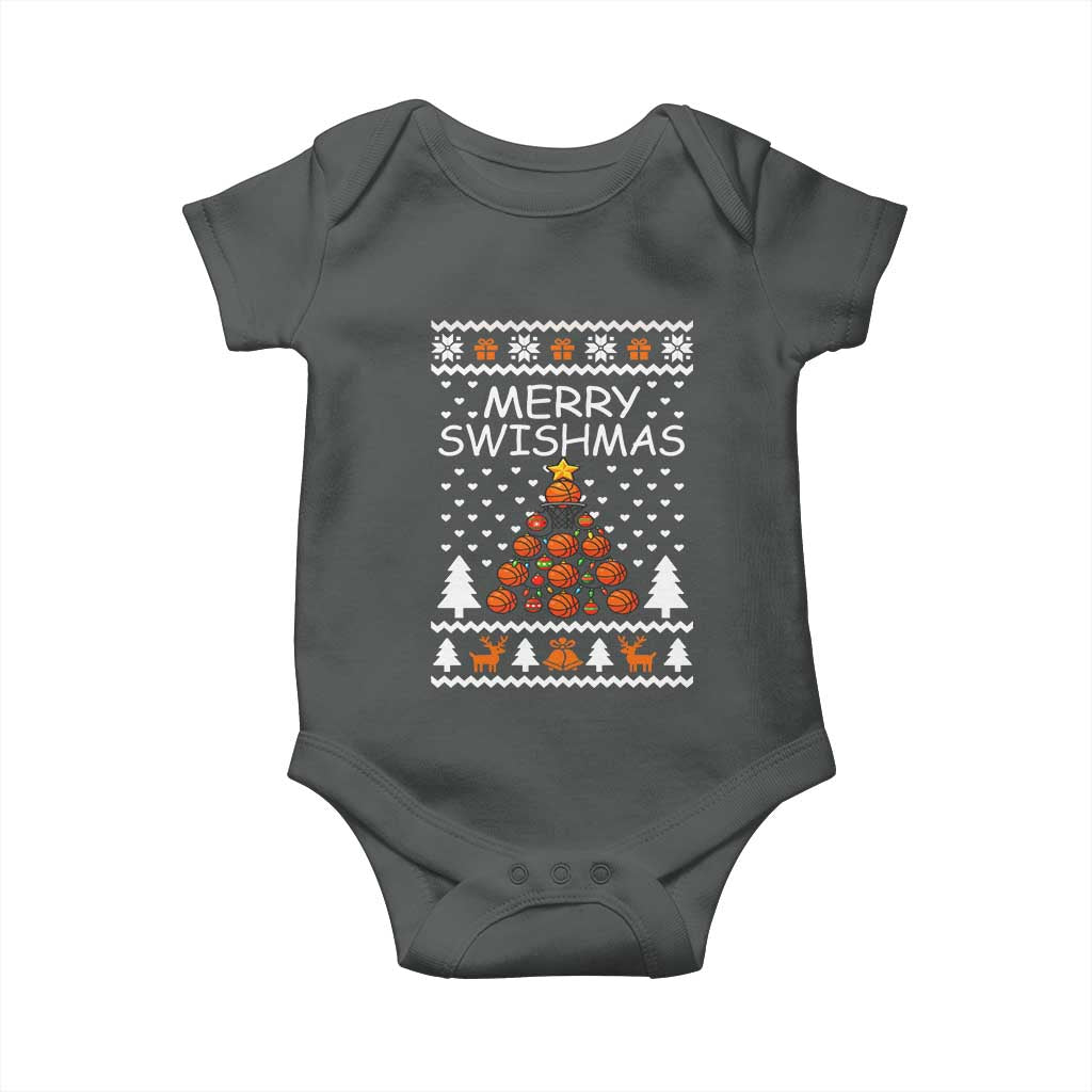 Basketball Merry Swishmas Baby Onesie Christmas Tree Sports - Wonder Print Shop
