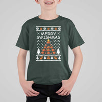 Basketball Merry Swishmas T Shirt For Kid Christmas Tree Sports - Wonder Print Shop