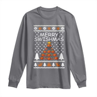 Basketball Merry Swishmas Long Sleeve Shirt Christmas Tree Sports - Wonder Print Shop