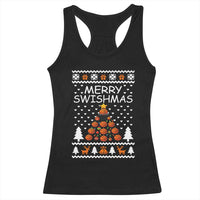 Basketball Merry Swishmas Racerback Tank Top Christmas Tree Sports - Wonder Print Shop
