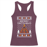 Basketball Merry Swishmas Racerback Tank Top Christmas Tree Sports - Wonder Print Shop