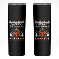Basketball Merry Swishmas Skinny Tumbler Christmas Tree Sports