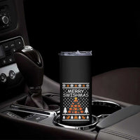 Basketball Merry Swishmas Skinny Tumbler Christmas Tree Sports