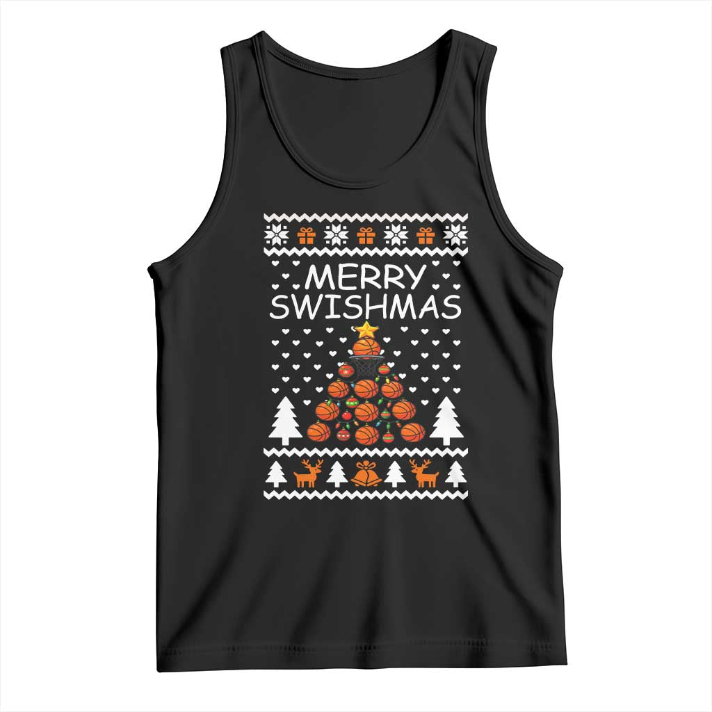 Basketball Merry Swishmas Tank Top Christmas Tree Sports - Wonder Print Shop