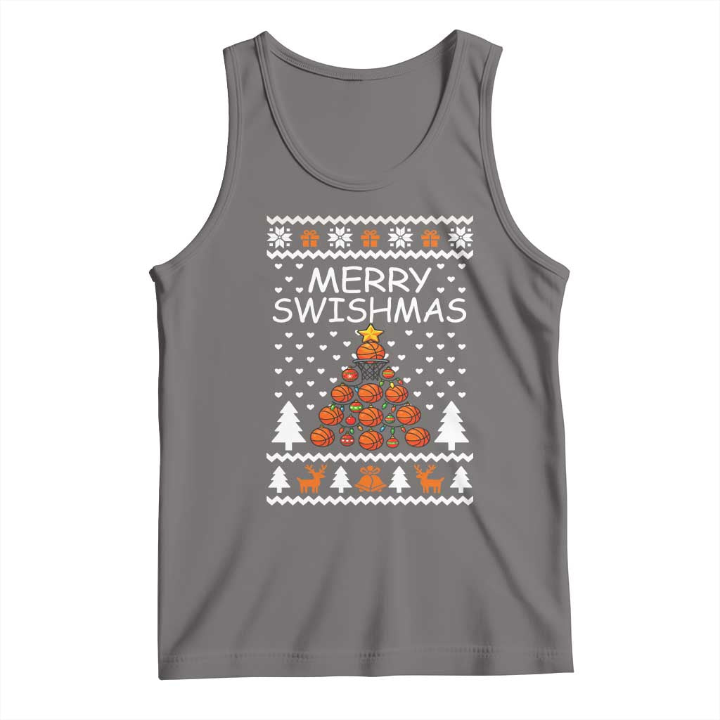 Basketball Merry Swishmas Tank Top Christmas Tree Sports - Wonder Print Shop