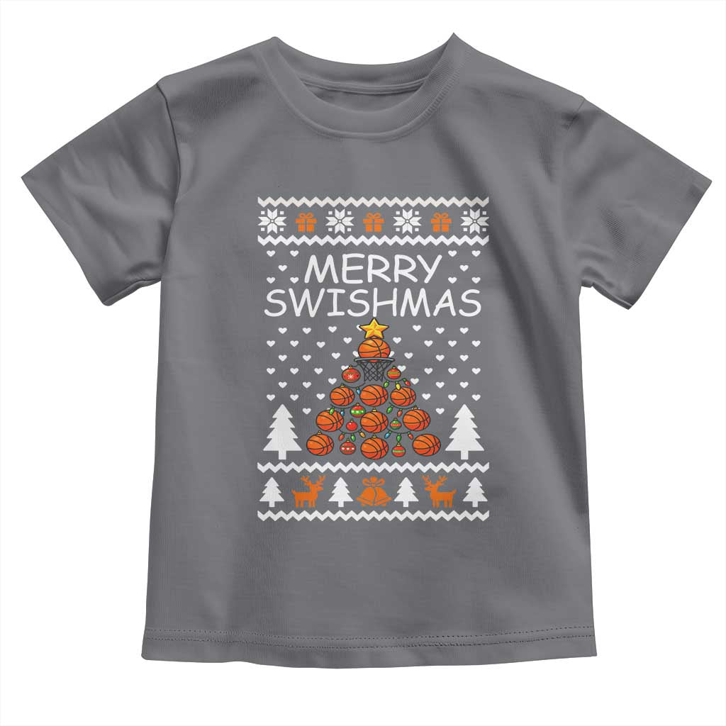 Basketball Merry Swishmas Toddler T Shirt Christmas Tree Sports - Wonder Print Shop