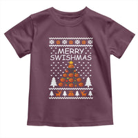 Basketball Merry Swishmas Toddler T Shirt Christmas Tree Sports - Wonder Print Shop