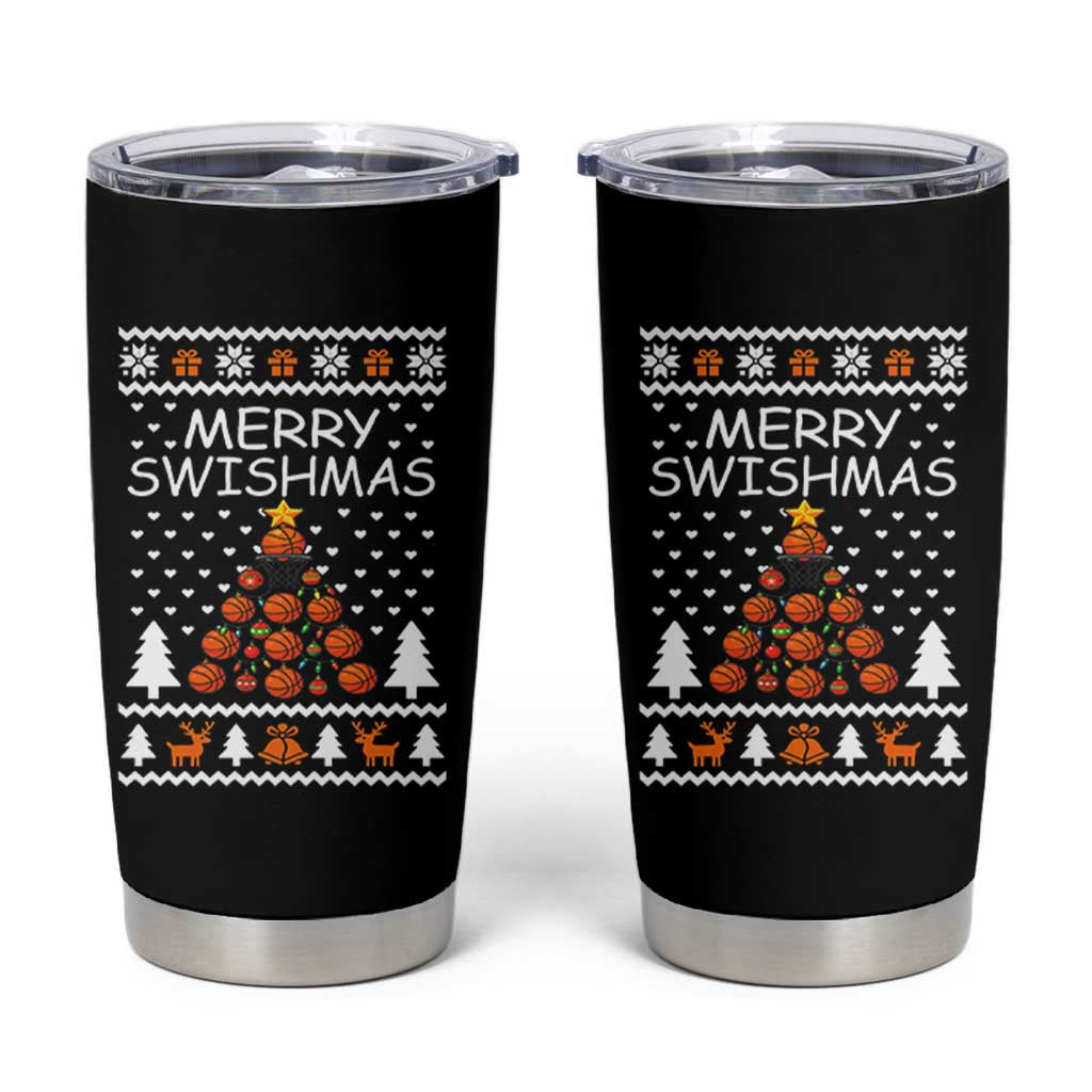 Basketball Merry Swishmas Tumbler Cup Christmas Tree Sports