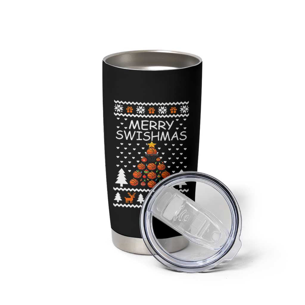 Basketball Merry Swishmas Tumbler Cup Christmas Tree Sports