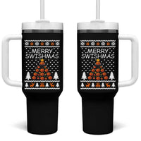 Basketball Merry Swishmas Tumbler With Handle Christmas Tree Sports