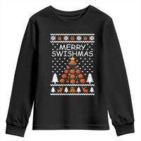Basketball Merry Swishmas Youth Sweatshirt Christmas Tree Sports - Wonder Print Shop