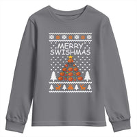 Basketball Merry Swishmas Youth Sweatshirt Christmas Tree Sports - Wonder Print Shop
