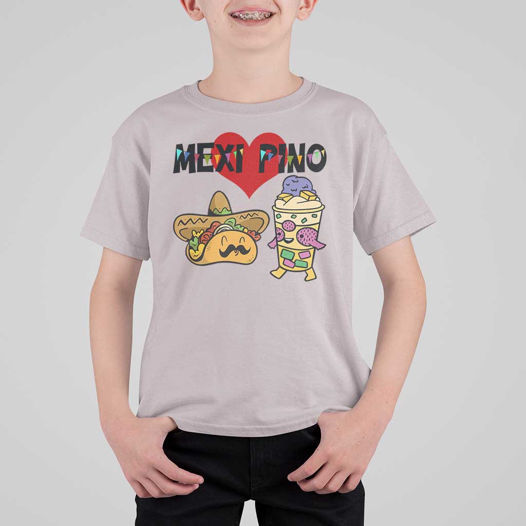Mexican Filipino Food Lover T Shirt For Kid Tacos Lover And Halo Halo - Wonder Print Shop