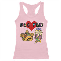 Mexican Filipino Food Lover Racerback Tank Top Tacos Lover And Halo Halo - Wonder Print Shop