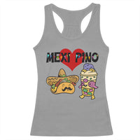 Mexican Filipino Food Lover Racerback Tank Top Tacos Lover And Halo Halo - Wonder Print Shop