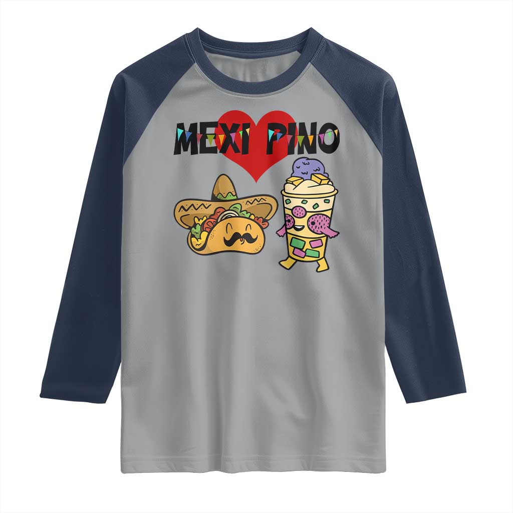 Mexican Filipino Food Lover Raglan Shirt Tacos Lover And Halo Halo - Wonder Print Shop