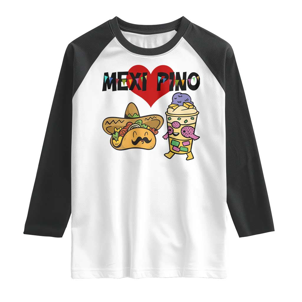 Mexican Filipino Food Lover Raglan Shirt Tacos Lover And Halo Halo - Wonder Print Shop
