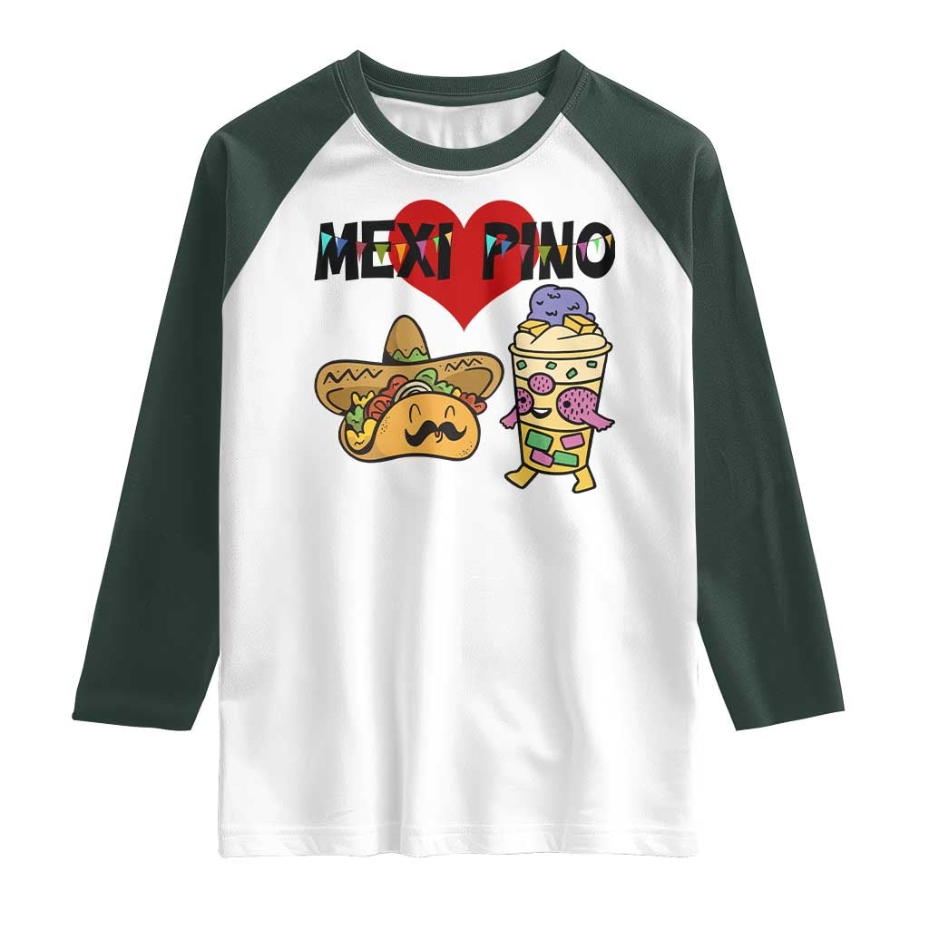 Mexican Filipino Food Lover Raglan Shirt Tacos Lover And Halo Halo - Wonder Print Shop