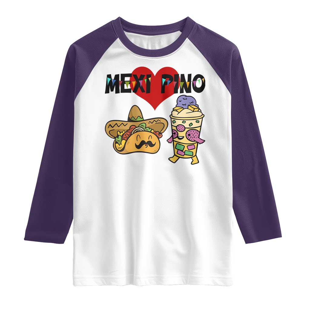 Mexican Filipino Food Lover Raglan Shirt Tacos Lover And Halo Halo - Wonder Print Shop