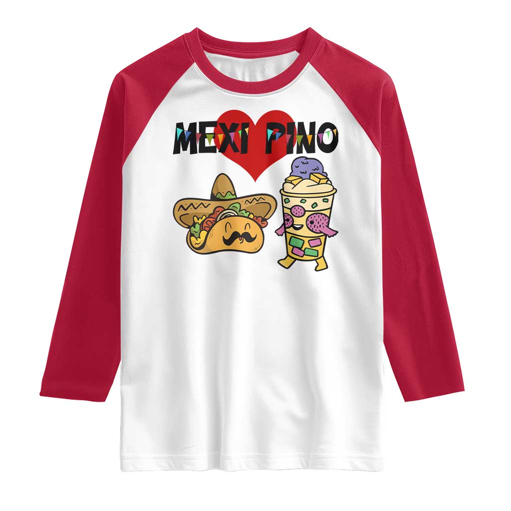 Mexican Filipino Food Lover Raglan Shirt Tacos Lover And Halo Halo - Wonder Print Shop