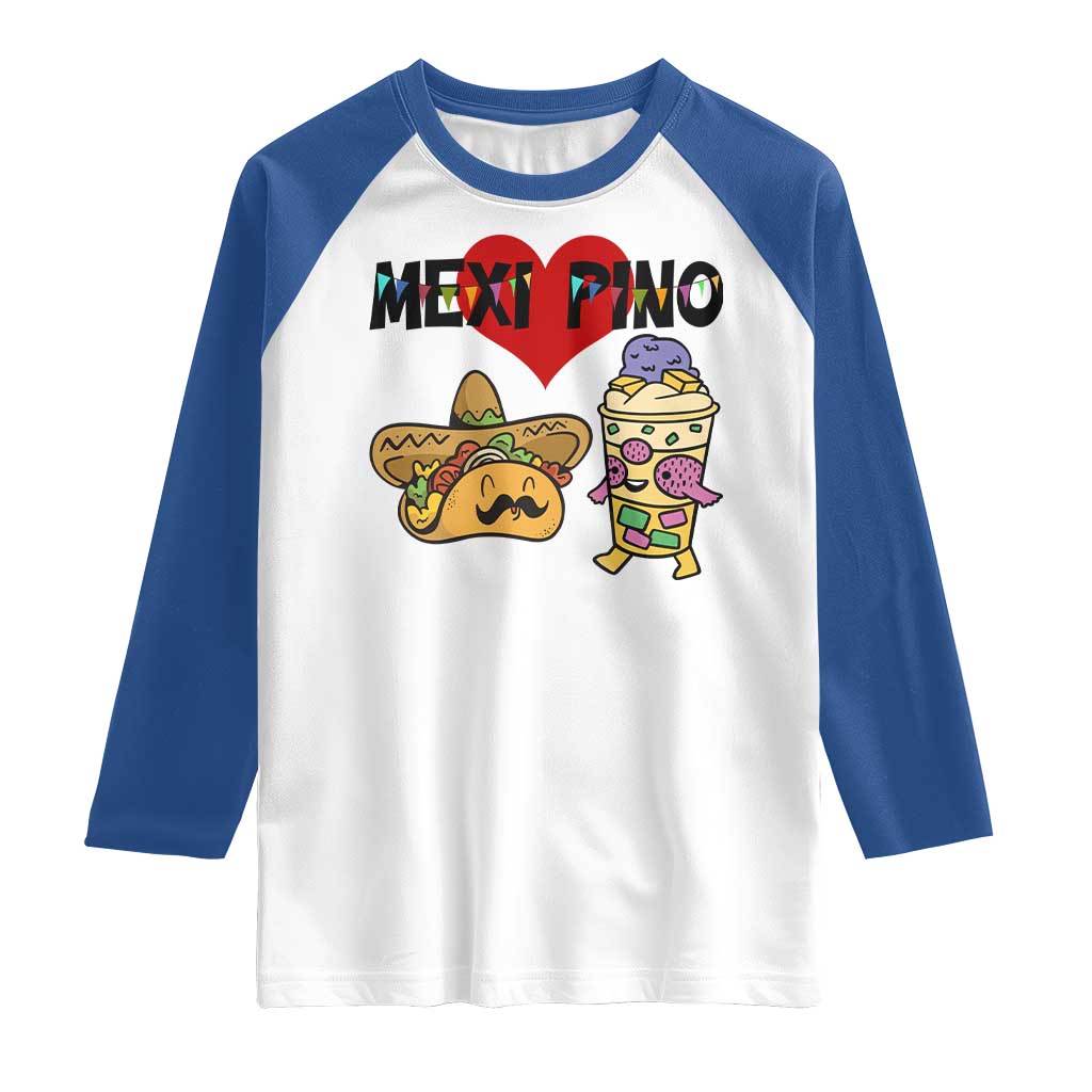 Mexican Filipino Food Lover Raglan Shirt Tacos Lover And Halo Halo - Wonder Print Shop