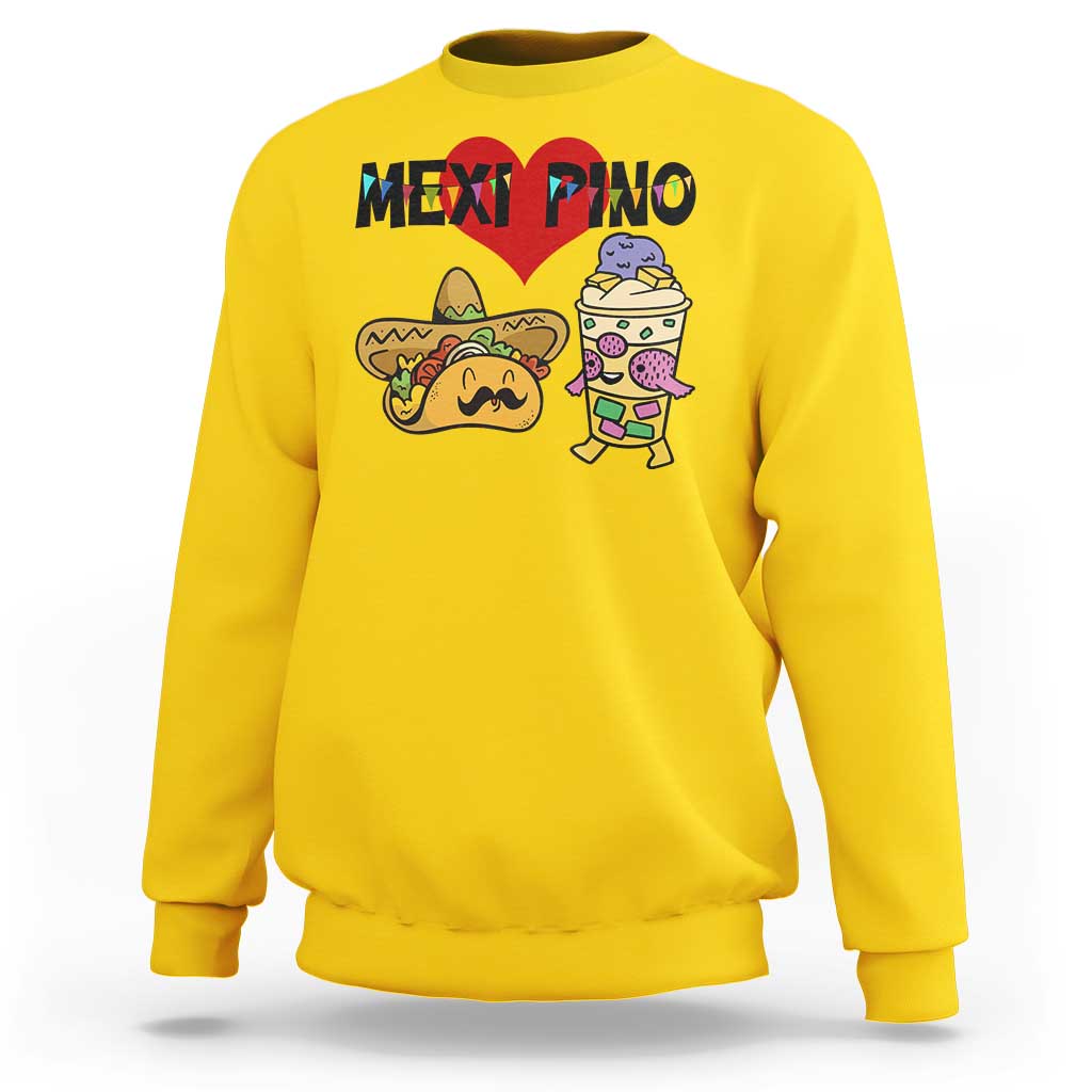 Mexican Filipino Food Lover Sweatshirt Tacos Lover And Halo Halo - Wonder Print Shop