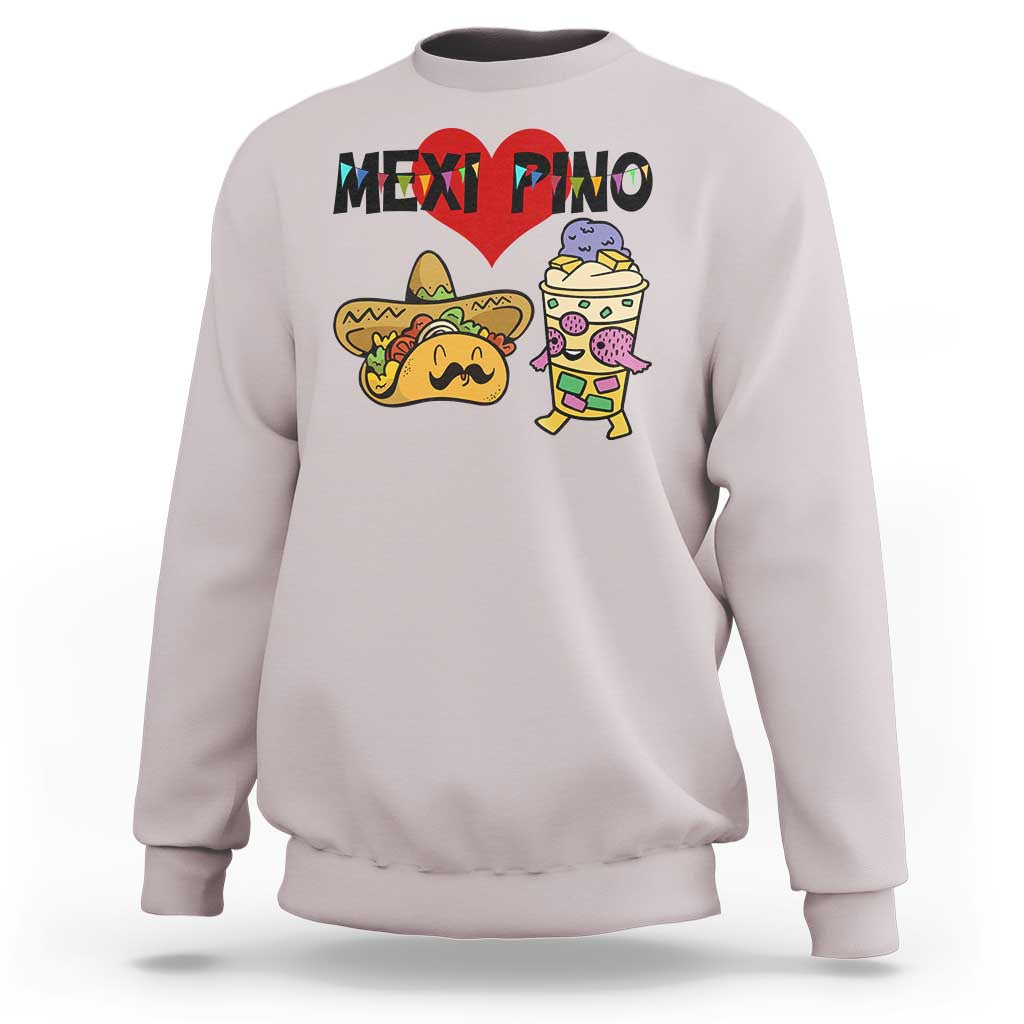 Mexican Filipino Food Lover Sweatshirt Tacos Lover And Halo Halo - Wonder Print Shop