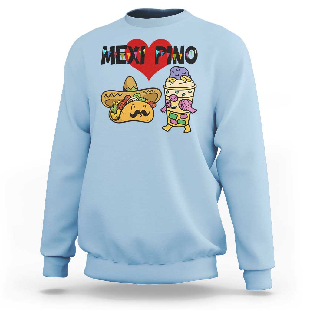 Mexican Filipino Food Lover Sweatshirt Tacos Lover And Halo Halo - Wonder Print Shop