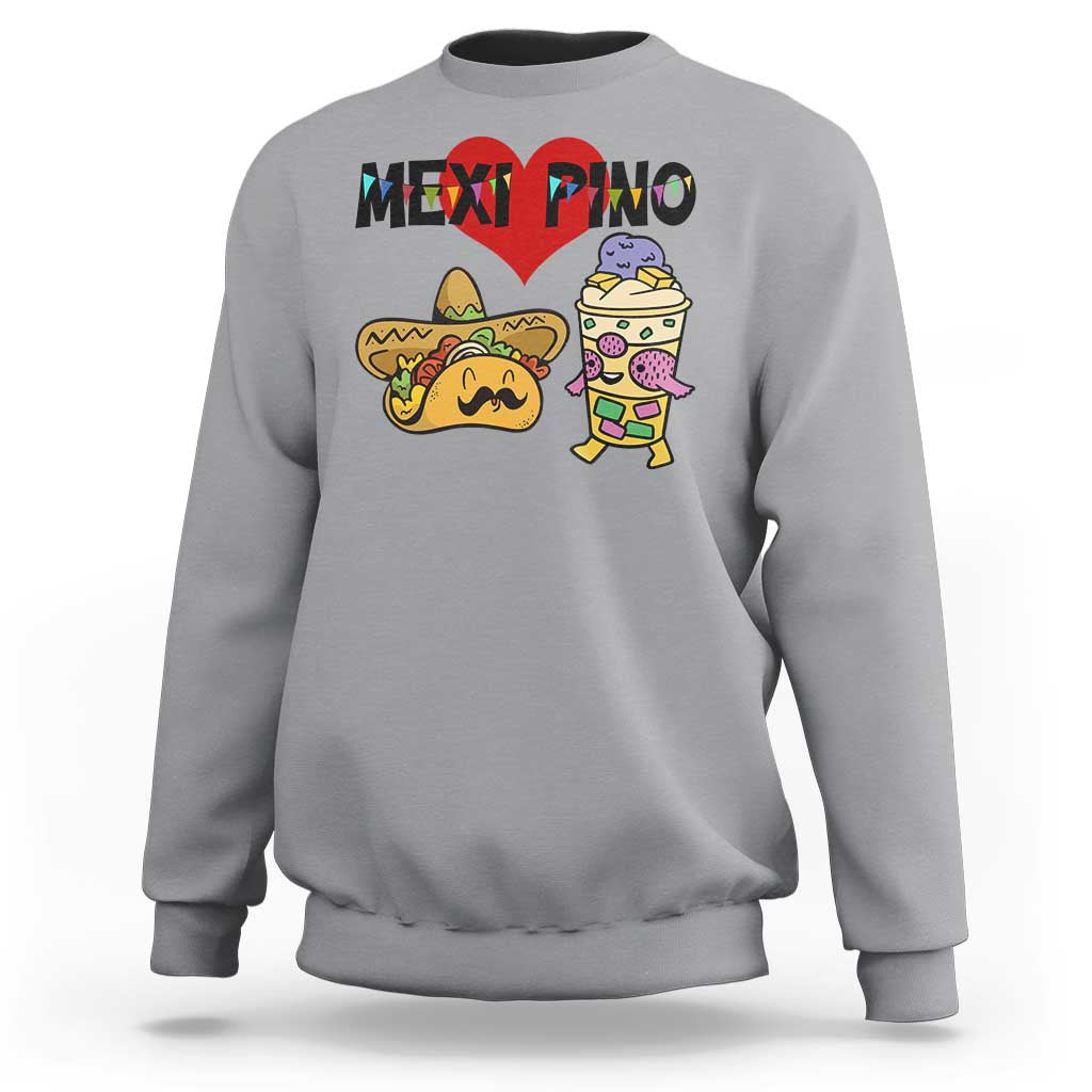 Mexican Filipino Food Lover Sweatshirt Tacos Lover And Halo Halo - Wonder Print Shop