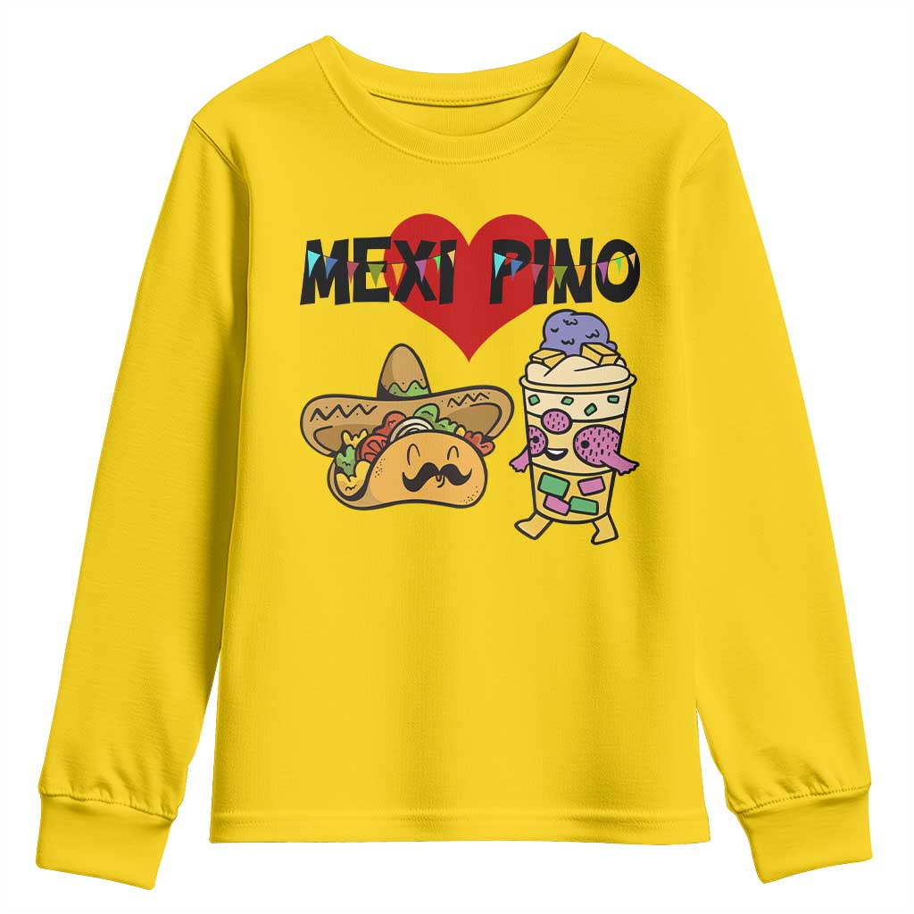 Mexican Filipino Food Lover Youth Sweatshirt Tacos Lover And Halo Halo - Wonder Print Shop