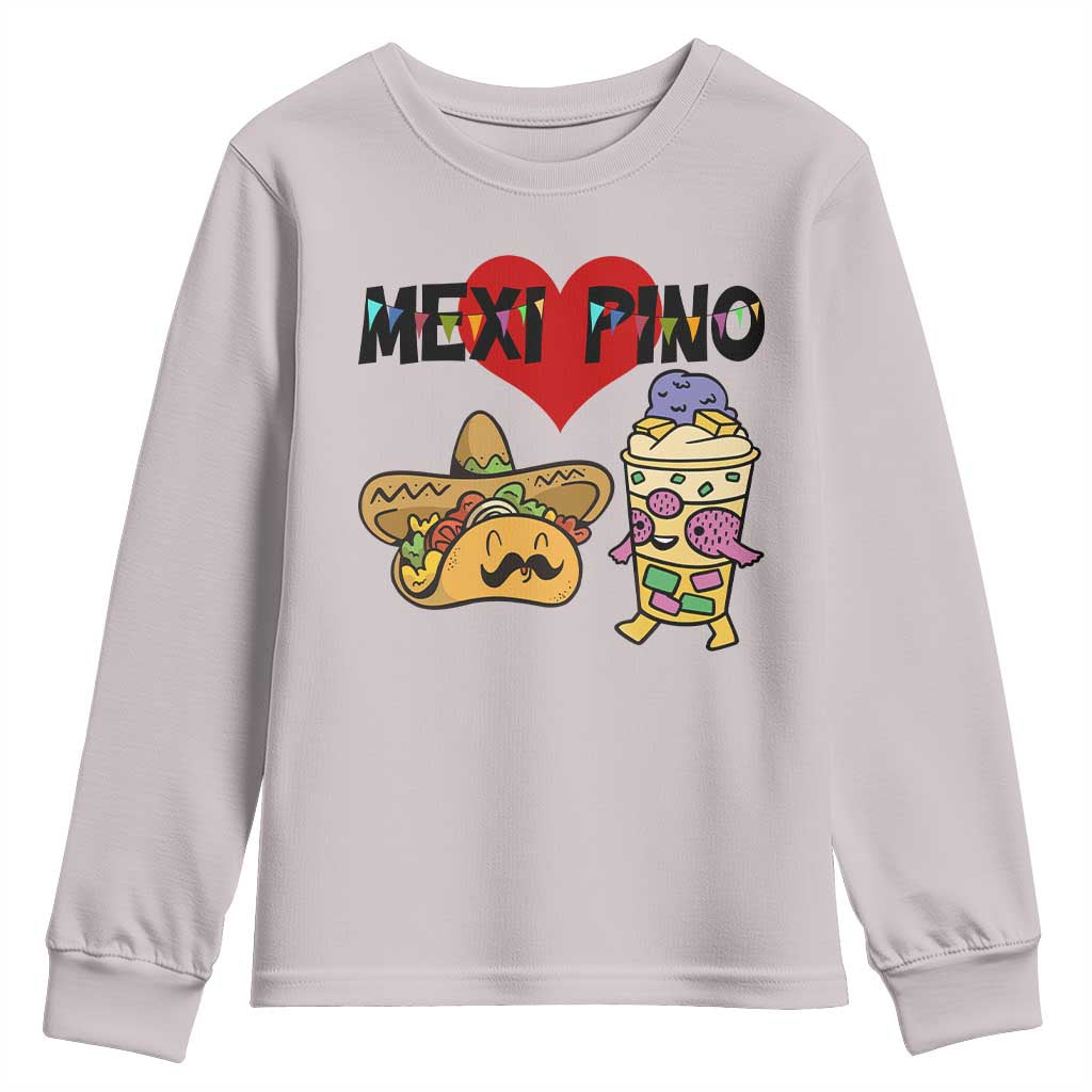 Mexican Filipino Food Lover Youth Sweatshirt Tacos Lover And Halo Halo - Wonder Print Shop