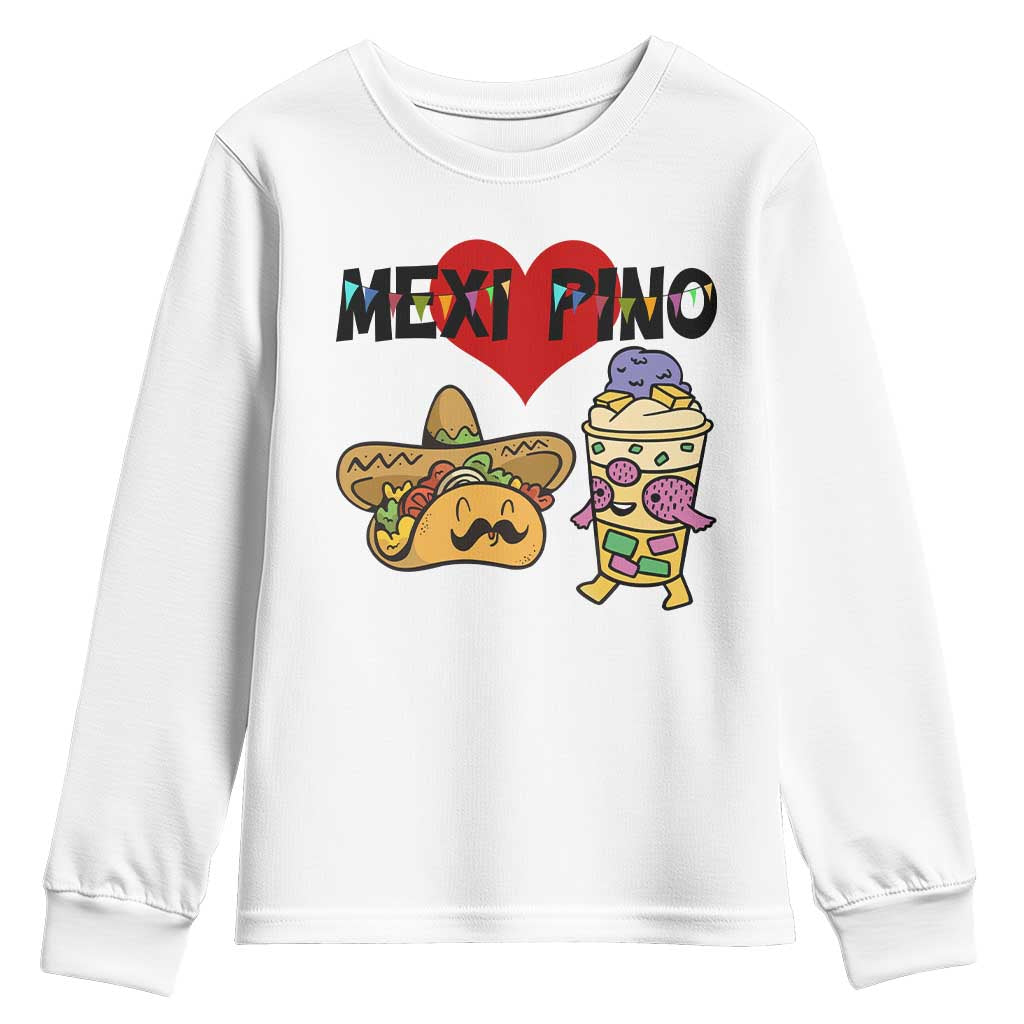 Mexican Filipino Food Lover Youth Sweatshirt Tacos Lover And Halo Halo - Wonder Print Shop