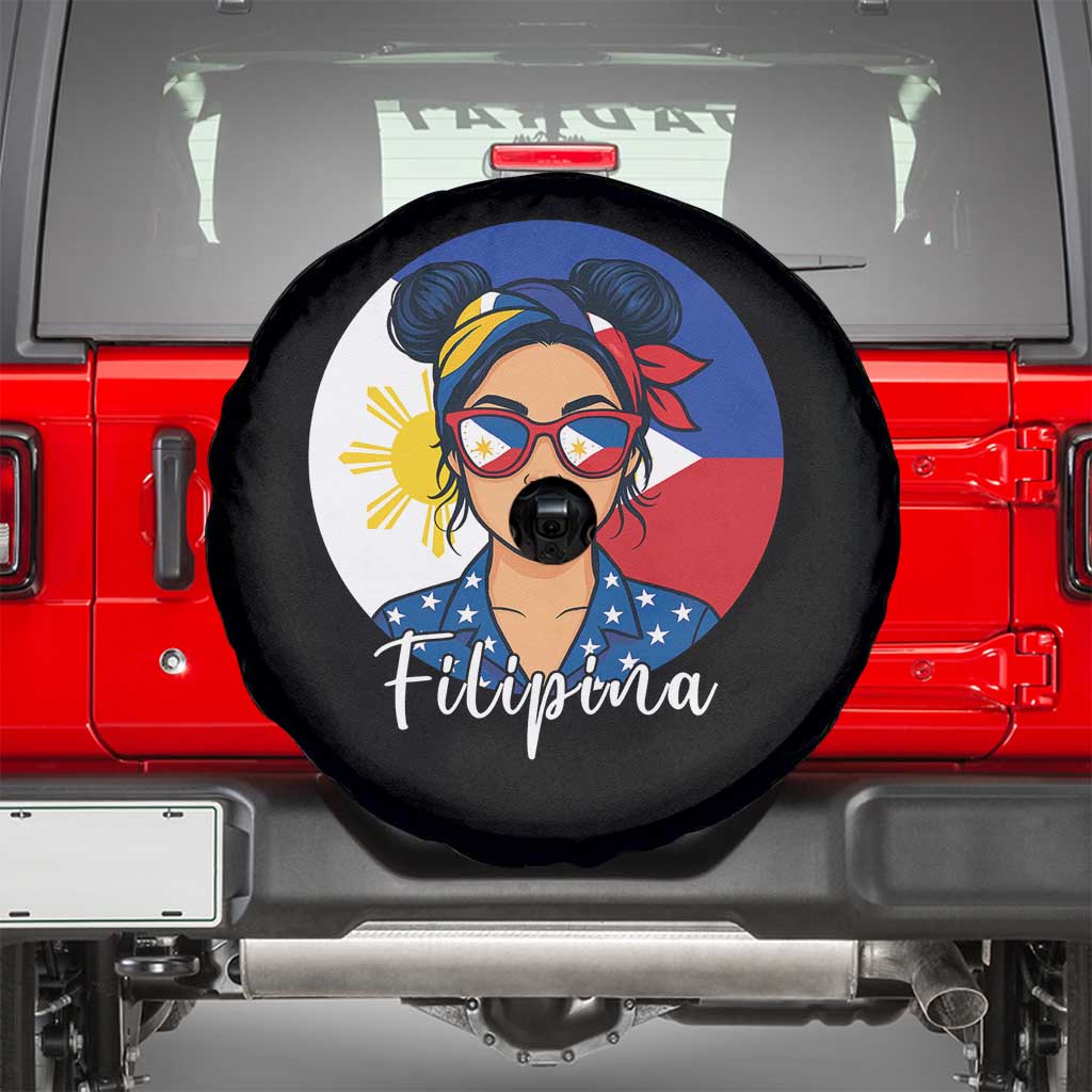 Philippines Girl Spare Tire Cover Filipina Philippines Flag Filipino Pride - Wonder Print Shop