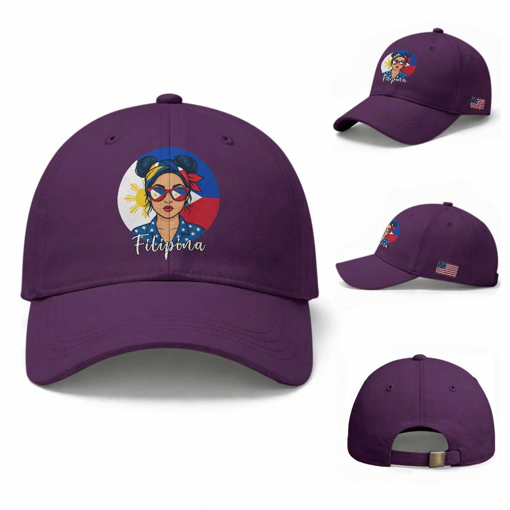 Philippines Girl Filipina Baseball Cap Flag Filipino Pride
