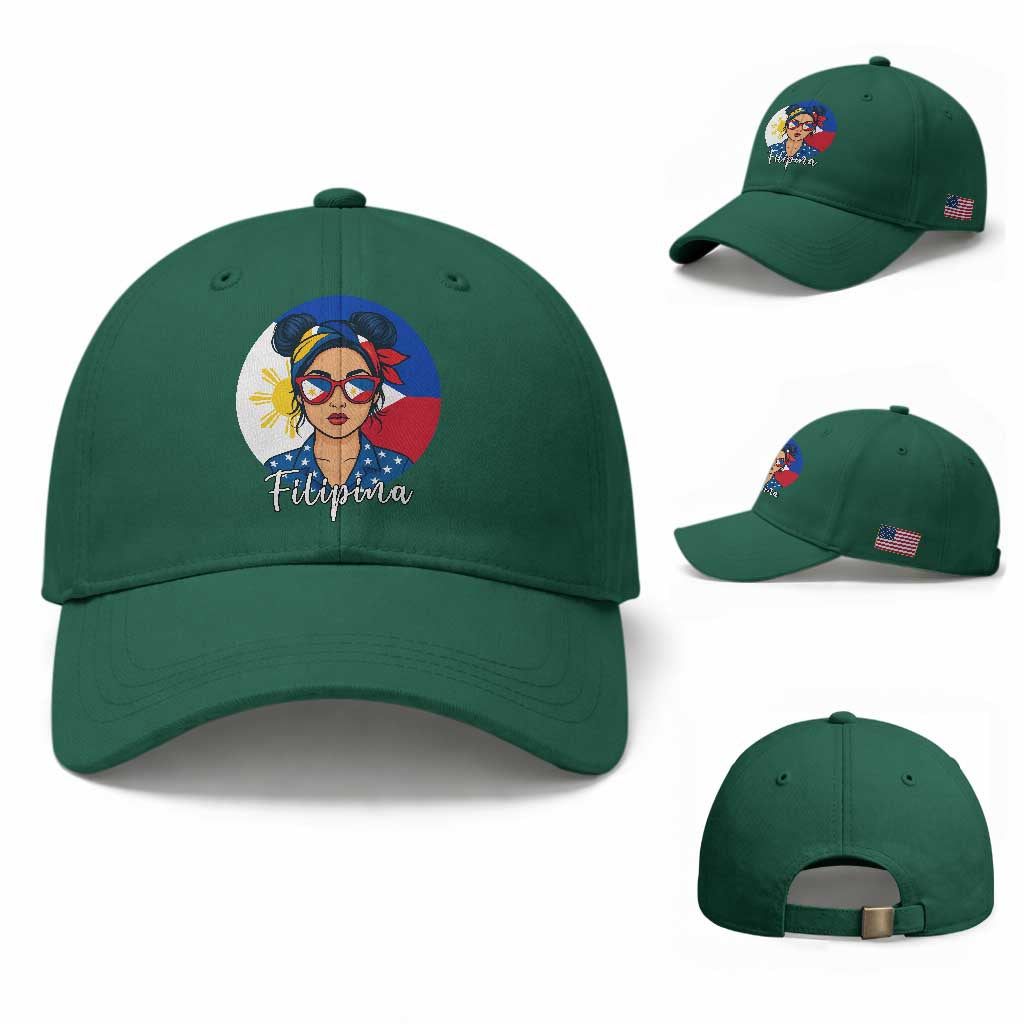 Philippines Girl Filipina Baseball Cap Flag Filipino Pride