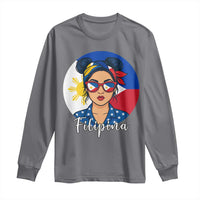 Philippines Girl Filipina Long Sleeve Shirt Flag Filipino Pride - Wonder Print Shop