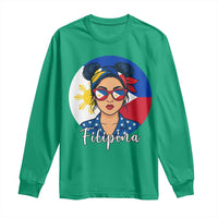 Philippines Girl Filipina Long Sleeve Shirt Flag Filipino Pride - Wonder Print Shop