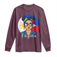 Philippines Girl Filipina Long Sleeve Shirt Flag Filipino Pride - Wonder Print Shop