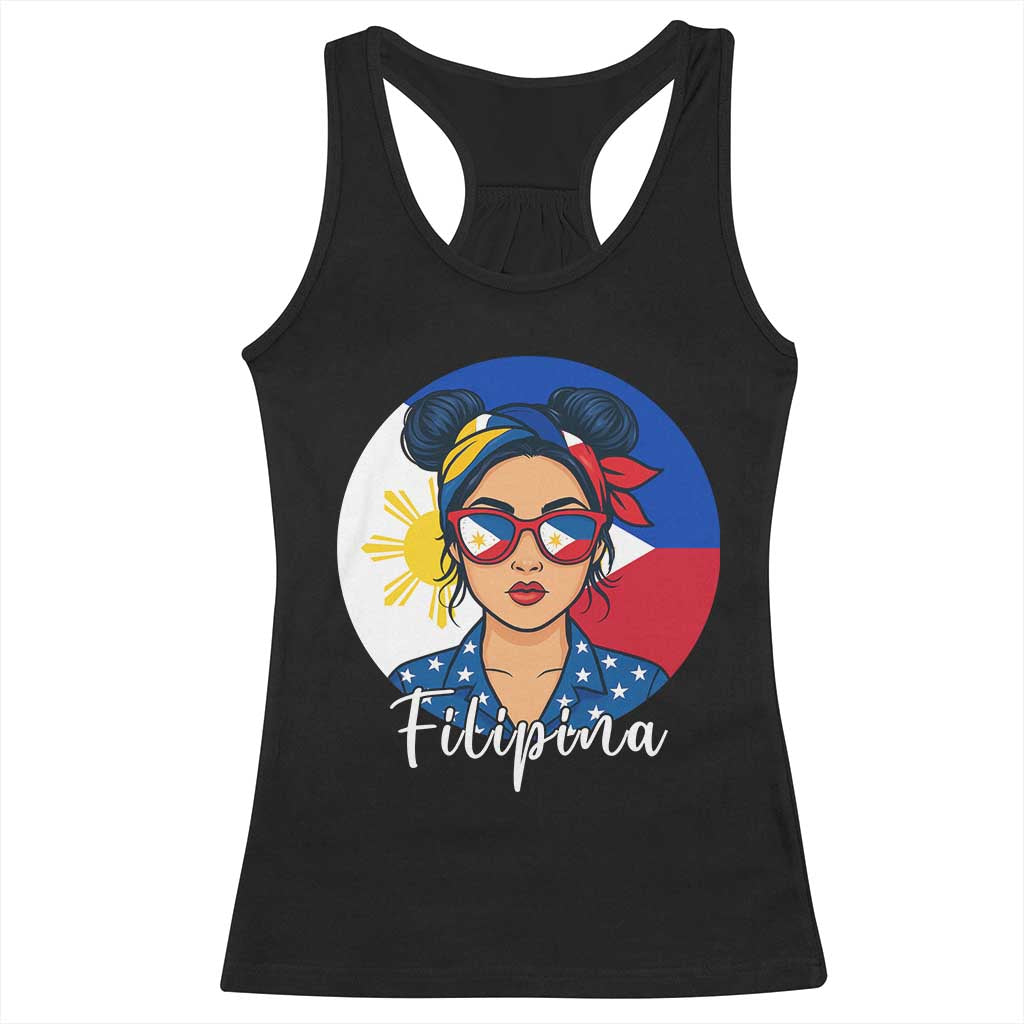 Philippines Girl Filipina Racerback Tank Top Flag Filipino Pride - Wonder Print Shop