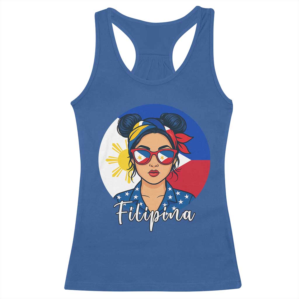 Philippines Girl Filipina Racerback Tank Top Flag Filipino Pride - Wonder Print Shop