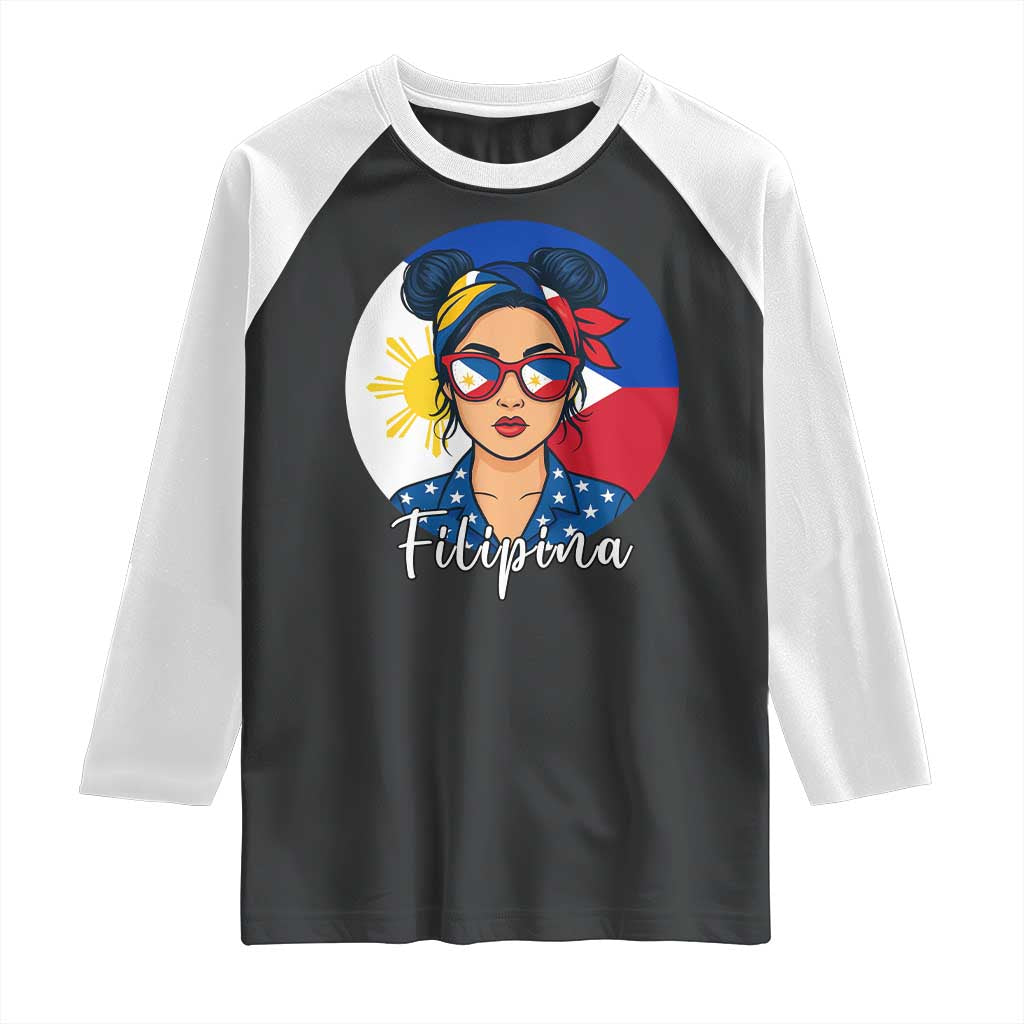 Philippines Girl Raglan Shirt Filipina Philippines Flag Filipino Pride - Wonder Print Shop