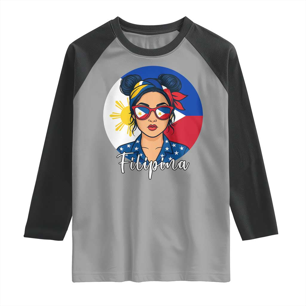Philippines Girl Raglan Shirt Filipina Philippines Flag Filipino Pride - Wonder Print Shop