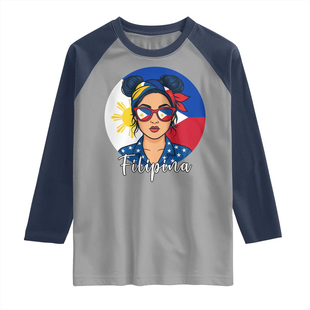Philippines Girl Raglan Shirt Filipina Philippines Flag Filipino Pride - Wonder Print Shop