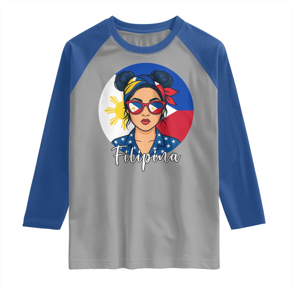 Philippines Girl Raglan Shirt Filipina Philippines Flag Filipino Pride - Wonder Print Shop
