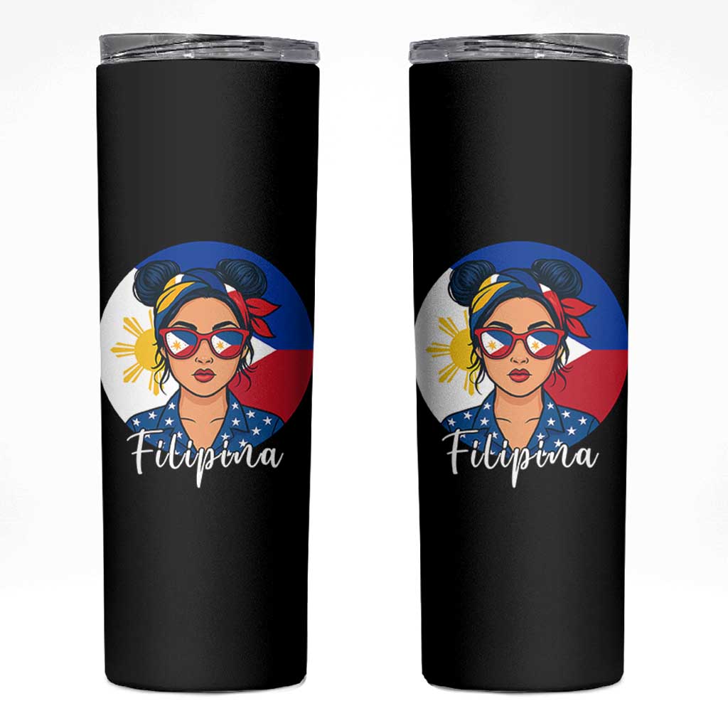 Philippines Girl Skinny Tumbler Filipina Philippines Flag Filipino Pride