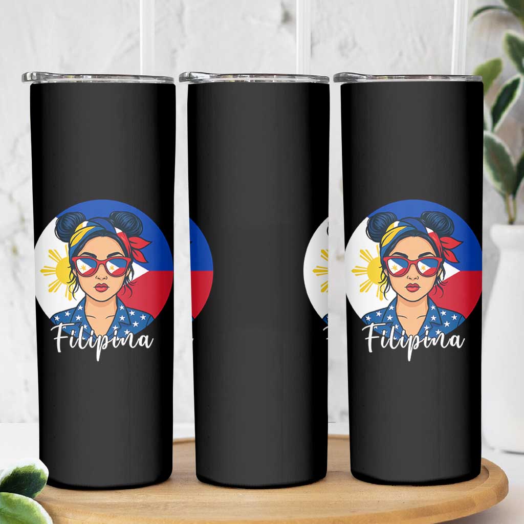 Philippines Girl Skinny Tumbler Filipina Philippines Flag Filipino Pride