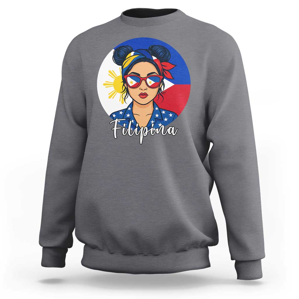 Philippines Girl Filipina Sweatshirt Flag Filipino Pride - Wonder Print Shop