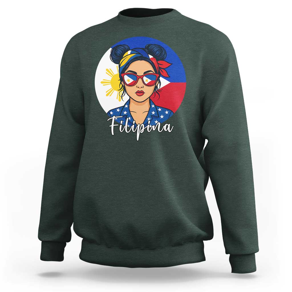 Philippines Girl Filipina Sweatshirt Flag Filipino Pride - Wonder Print Shop