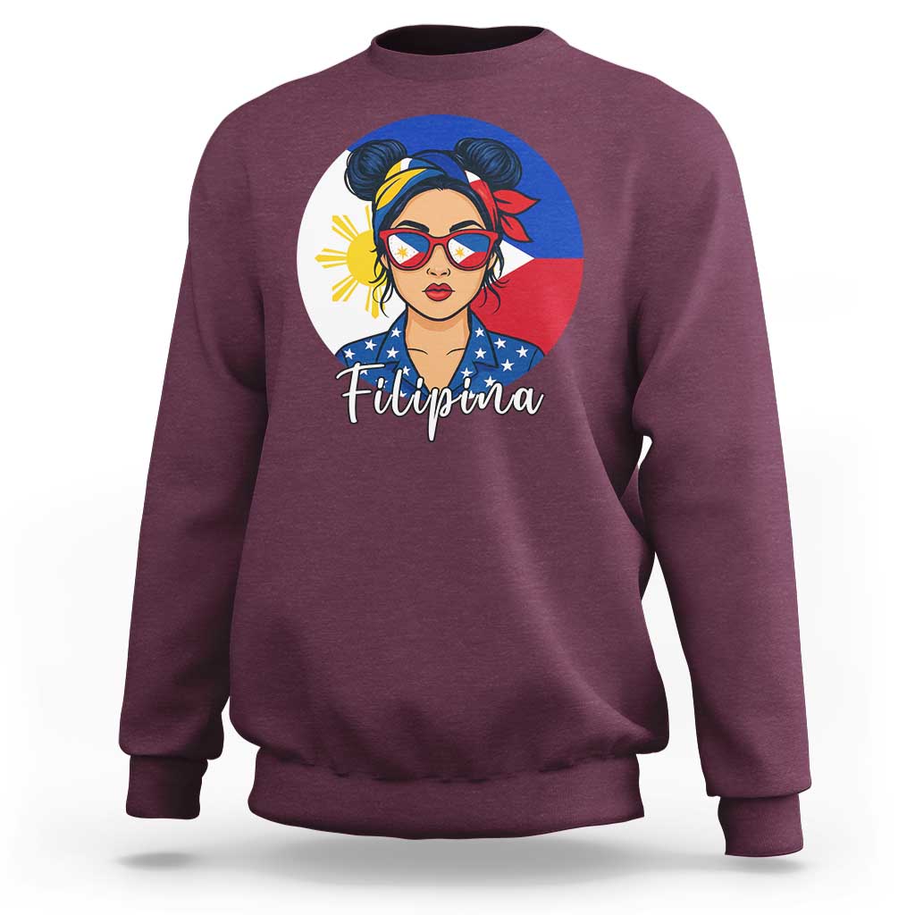 Philippines Girl Filipina Sweatshirt Flag Filipino Pride - Wonder Print Shop